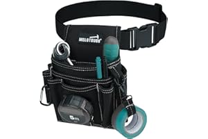 MELOTOUGH Electrician Tool Pouch with Belt Clip, 2 Inch Heavy Duty Work Belt Set for Men, Utility 13 Pockets Tool Pouch for Contractors & Roofing, Adjustable Carpenter Organizer Set