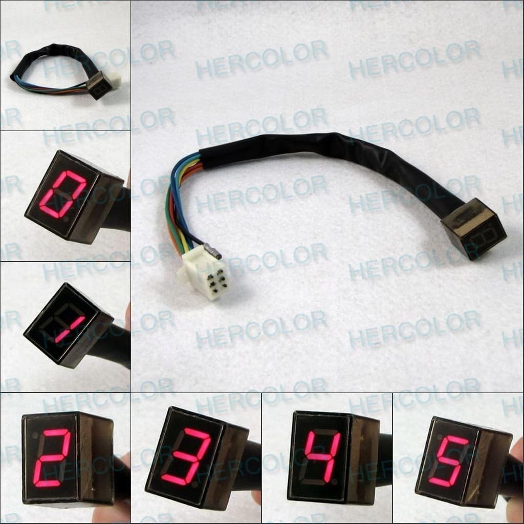 Universal Digital Gear Indicator for Motorcycle Red, 20mm*14mm*20mm
