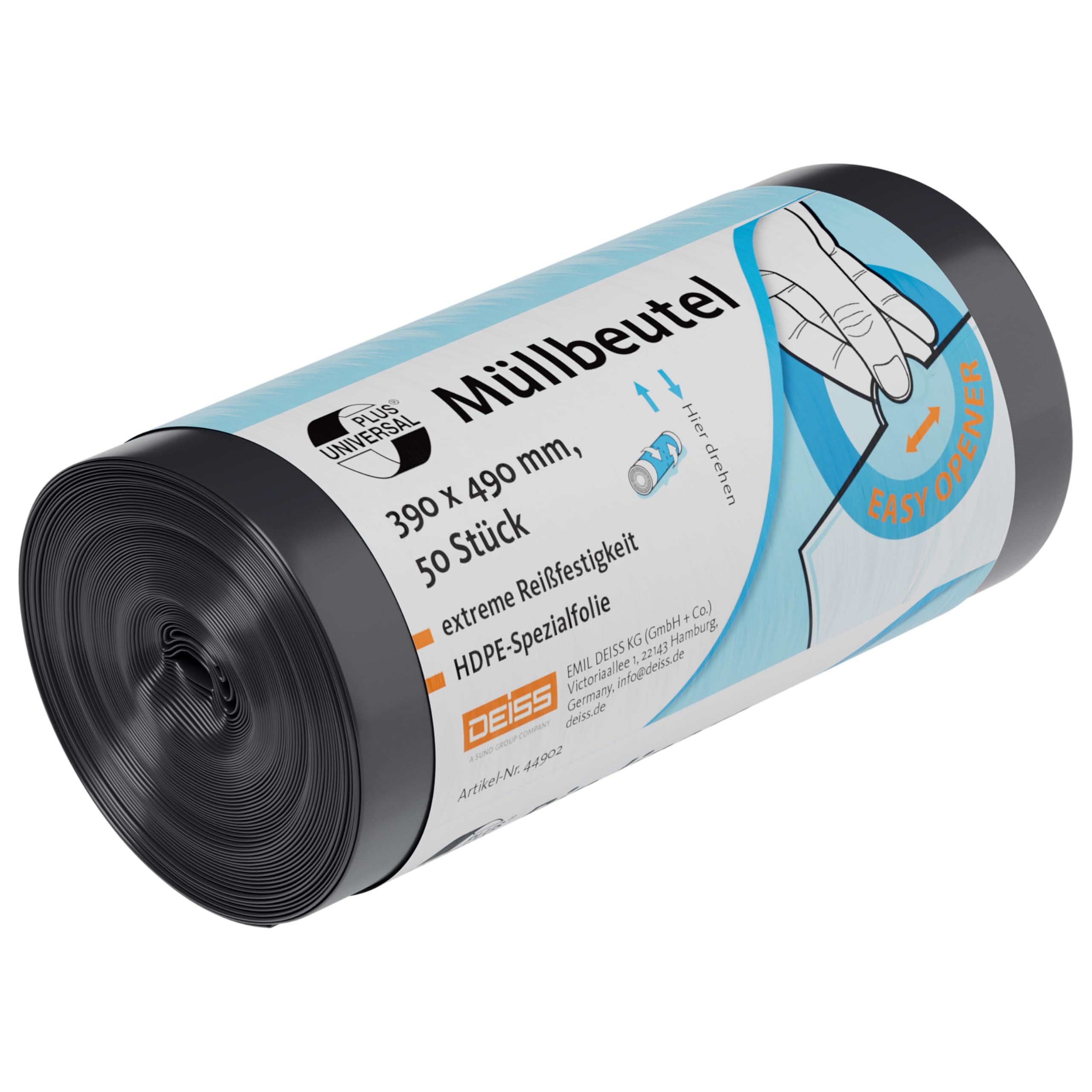 Bin Liners DEISS UNIVERSAL PLUS 15 L Pack of 50