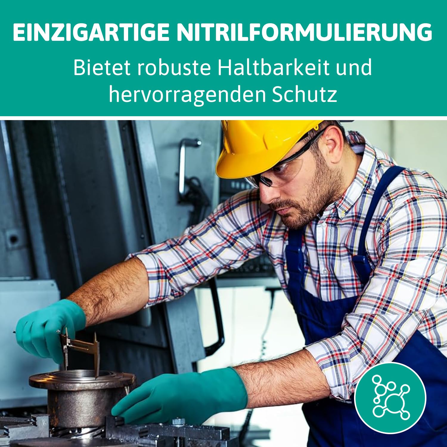Ansell TouchNTuff 92-600,Nitril- Einmalhandschuhe, Einweghandschuhe für Lebensmittel, Chemikalienschutzhandschuhe mit hohem Schutz, Latexfreie Handschuhe, Grüne Nitrilhandschuhe, 100 Stück, Gr. L 5