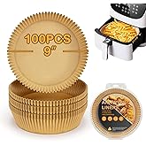 Air Fryer Liners Disposable for Ninja AF100C 4Qt, Airfryer Liners Round 9 Inch, Non-Stick Parchment Paper for Air Fryer Food 