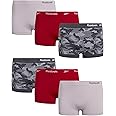 Reebok Women's Boyshort Underwear - 6 Pack Stretch Performance Boyshorts for Women (Sizes: S-XL, Extended Plus Sizes: 1X-3X)