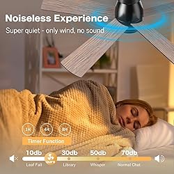 AKOFUN Ceiling Fans with Lights, 42 inch Low