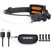 svsviio Headlamp Rechargeable PRO+,7500mAh 1500 Lumen Super Bright 230°Beam LED Head Lamp,Head Lights for Forehead,3 Modes,IPX6 Headlamps for Adults Camping/Mechanic/Hard Hat