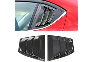 HIGH FLYING 2014-2018 for Mazda 3 M3 Axela Window Scoop Louvers Cover ABS 2PCS (Carbon Fiber Style)