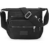 RNIEGA Crossbody Bag for Women Nylon Waterproof Shoulder Bag Small Multi-Pocket Casual Handbag Purse for Daily, Travel