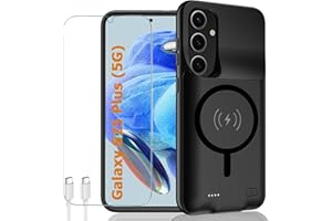 YINGYKJ Battery Case for Galaxy S25 Plus,12000mAh Portable Protective Smart Wireless Charging Case Support Carplay Compatible with Galaxy S25 Plus(6.7 inches)Rechargeable Extended Battery Charger Case(Black)