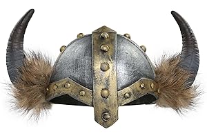 Fun Costumes Women's Horned Viking Faux Fur Trimmed Helmet