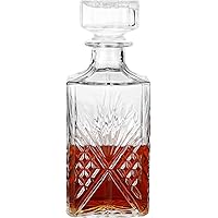 YJGS Italian Crafted Crystal Whiskey Decanter, Crystal Decanter Set With Whiskey Glasses, Whiskey Decanter Glasses Sets…
