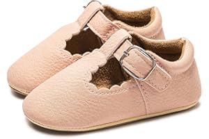 LOGOPLAY Lively & Cheerful Breathable Mary Jane Shoes for Baby Girls, Comfortable Non Slip Soft Flat Sole Shoes for Indoor Outdoor Walking, Spring and Autumn White