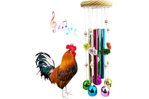 OOXYG Chicken Toys for Coop, Chicken Wind Chime Enrichment Toys, Hanging Chick Peck Toy with Colorful Bells, Home Garden Musical Coop Accessories, Coops Toy for Hens Chicks Poultry Birds Parrots