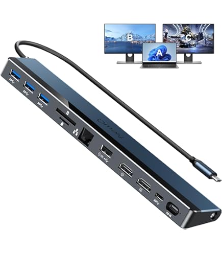 Amazon.com: Belkin USB C Hub, 11-in-1 Multi-Port Laptop Dock