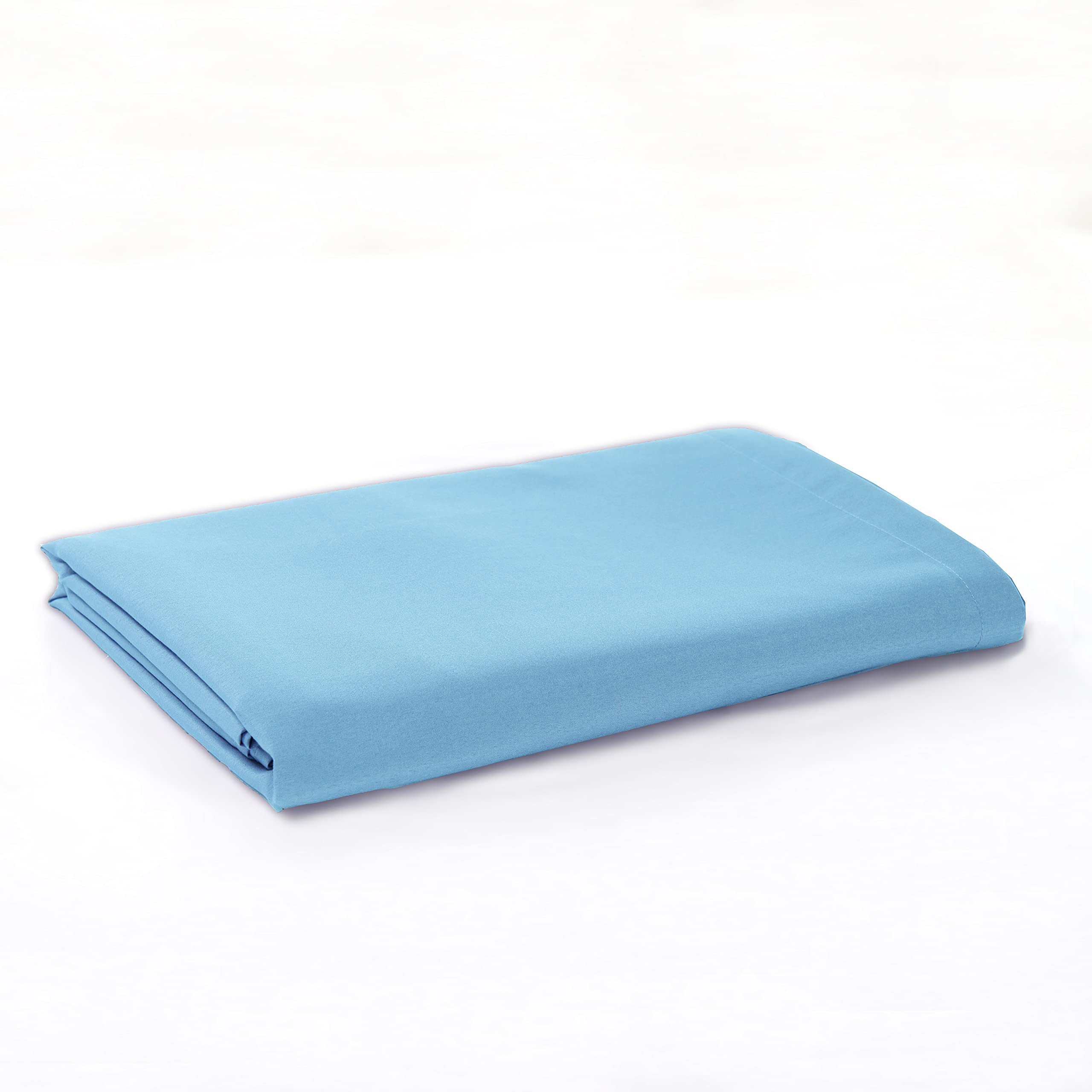 Sonia Moer Super Soft Brushed Microfibre Flat Sheet - Non Iron Breathable Hypoallergenic Top Sheet - Double/Sky Blue