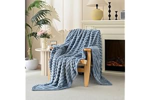 Fleece Throw Blanket 50”×60” for Couch Sofa Bed,Super Soft Cozy Plush Microfiber Flannel Blanket with Stripes Design Lightwei