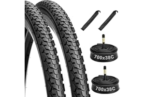 Dioty 2 Pack 700x38C Bike Tires Set,40-622 Folding Replacement Wear-Resistant Puncture Resistant Bicycle Tires and Tubes Set 