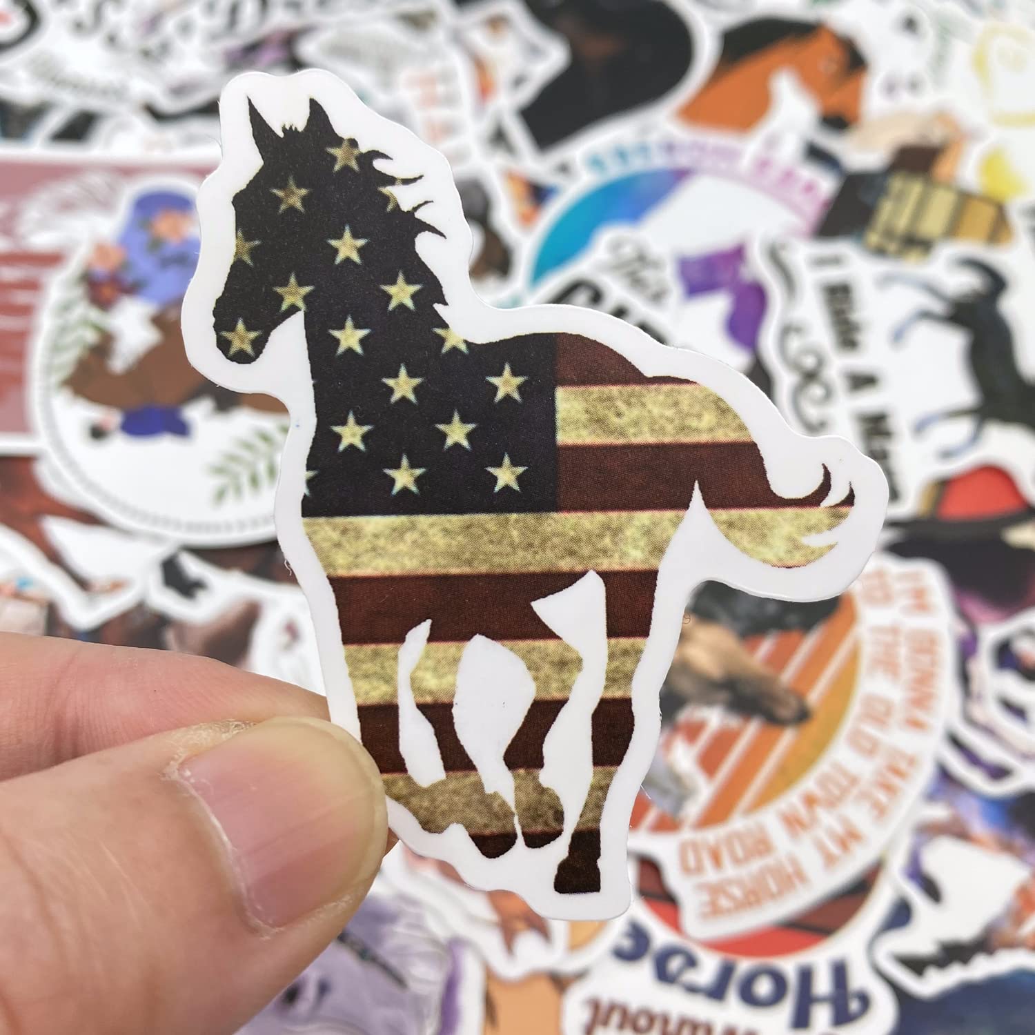 AOWDIAO 100 Pcs Horse Stickers Pack, Waterproof Vinyl Stickers for Water Bottle, Laptop, Horse Party Favors & Gifts for Girls, Women, and Kids