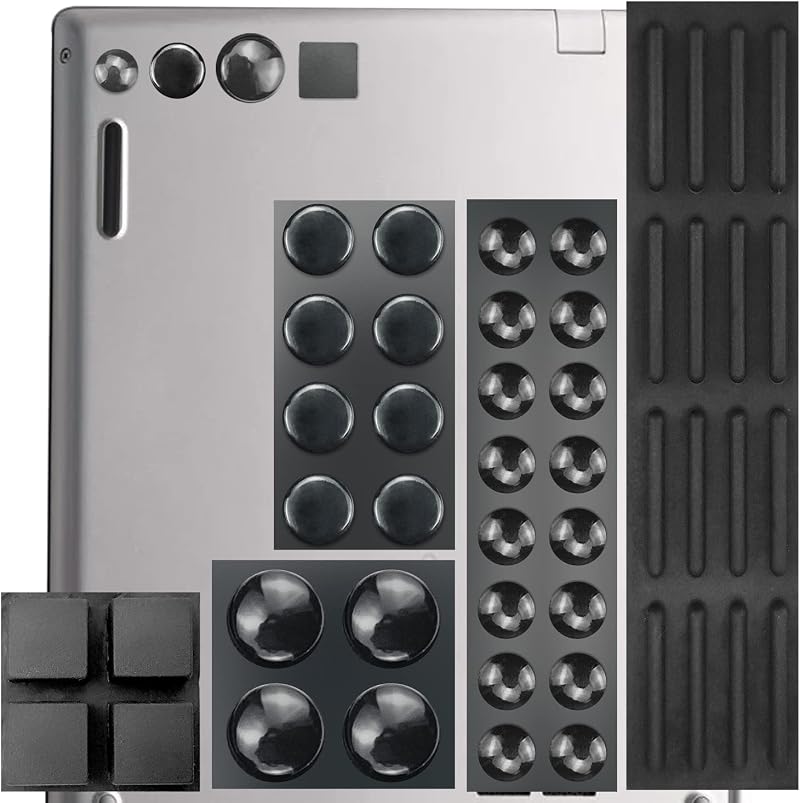 Jiehaojia 48Pcs Black Rubber Pads Self Adhesive Bumper Pads Kit for Keyboard