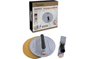 ROLLINGDOG 9 Inch Radial Sander - Rubber Handle and Female Threaded,6PC Oxide Mesh Sandpaper for Wood,Drywall,Metal Cleaning 