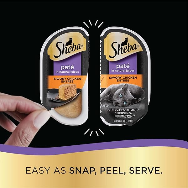 SHEBA PERFECT PORTIONS VARIETY PACK SAVORY CHICKEN AND ROASTED TURKEY ENTREES WET CAT FOOD, 2.64 OZ., COUNT OF 12