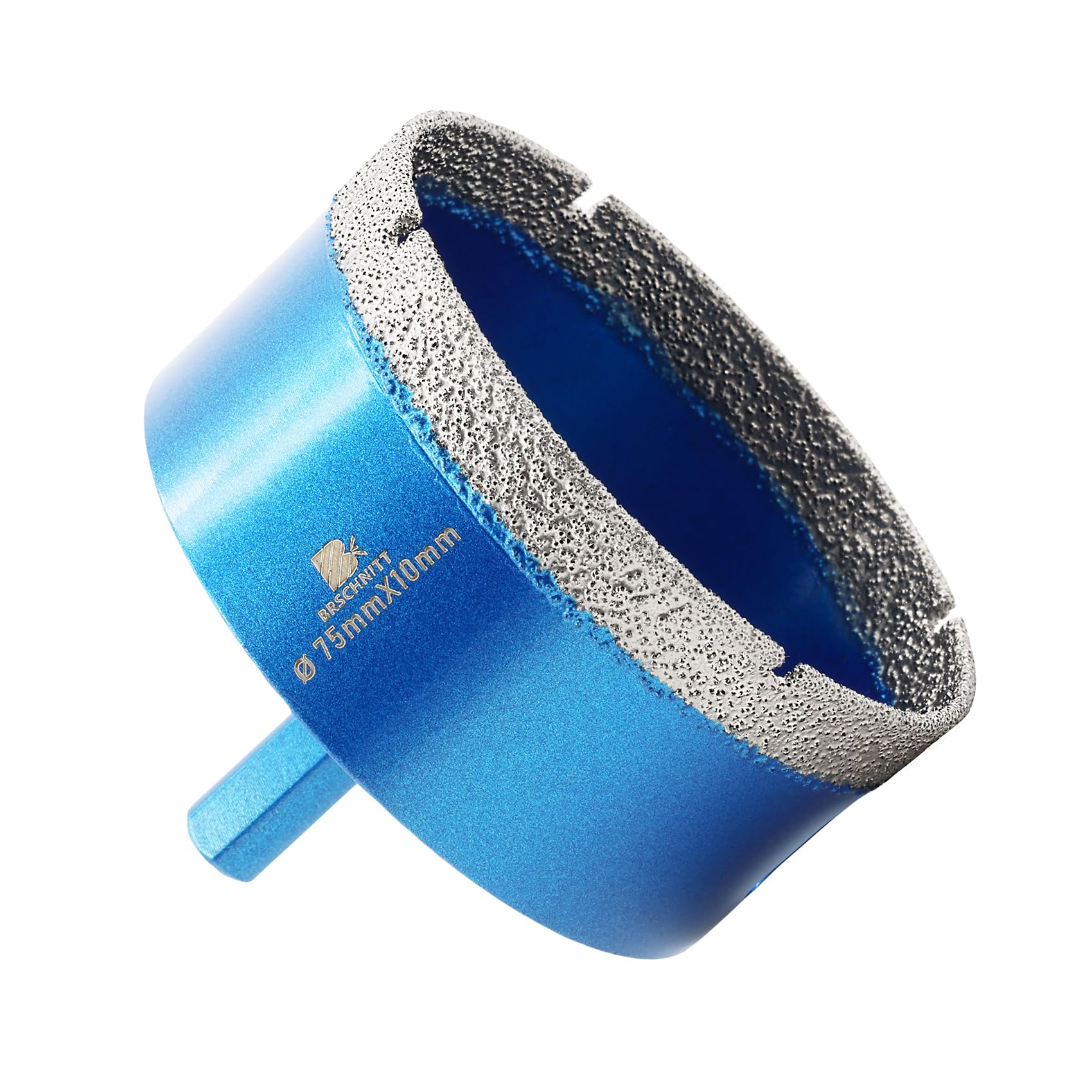 Dry Diamond Core Drill Bit,BRSCHNITT 75mm Diamond Hole Saw Core Drill Bit with Triangle Shank for Porcelain Tile Ceramic Stone Granite Marble — image 1