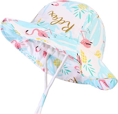 baby girl sun hat with chin strap