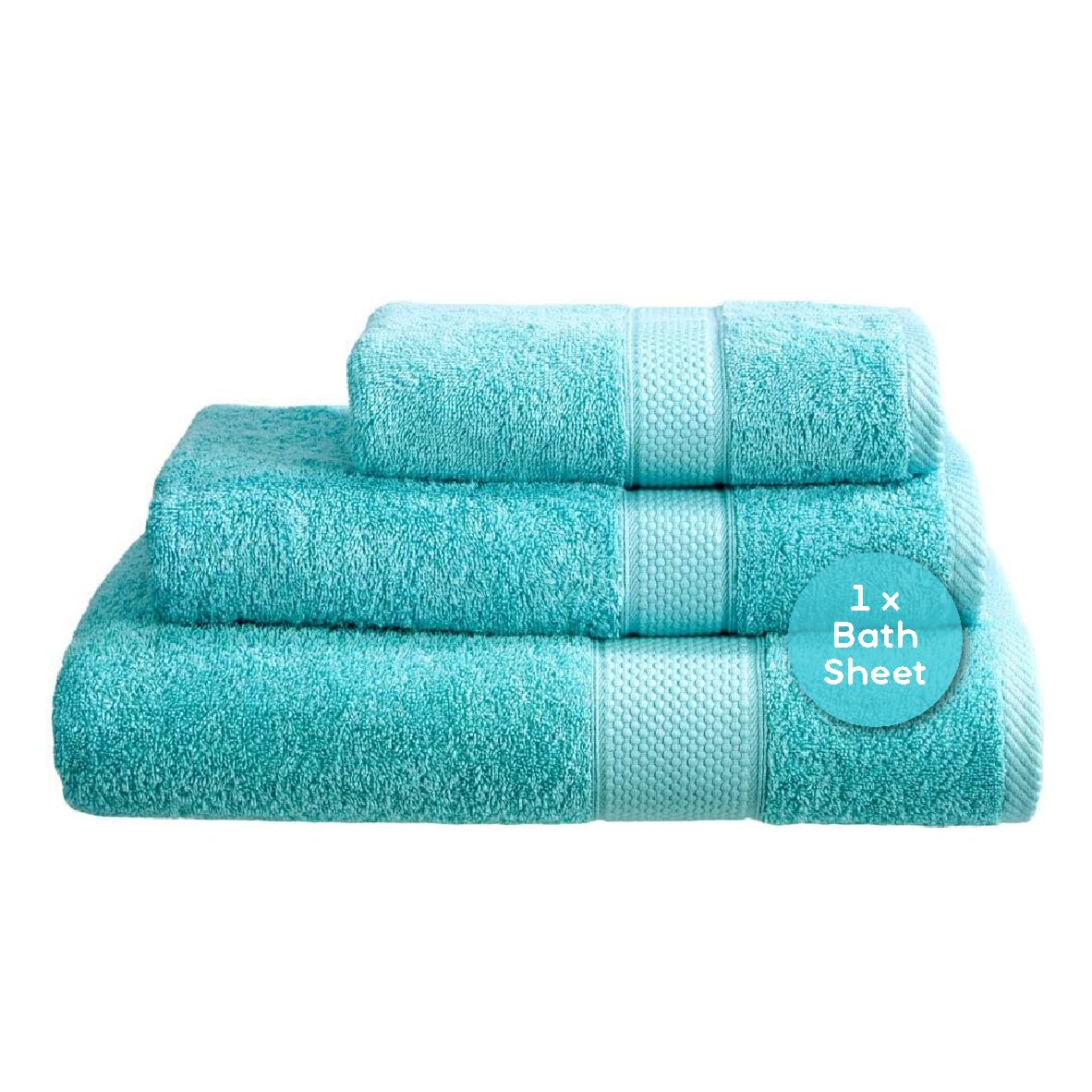 Linens Limited - Large Towels, Bath Sheets for the Bath or Shower, Turkish Cotton, Soft and Luxurious, Super Absorbent, Machine Washable (Turquoise)