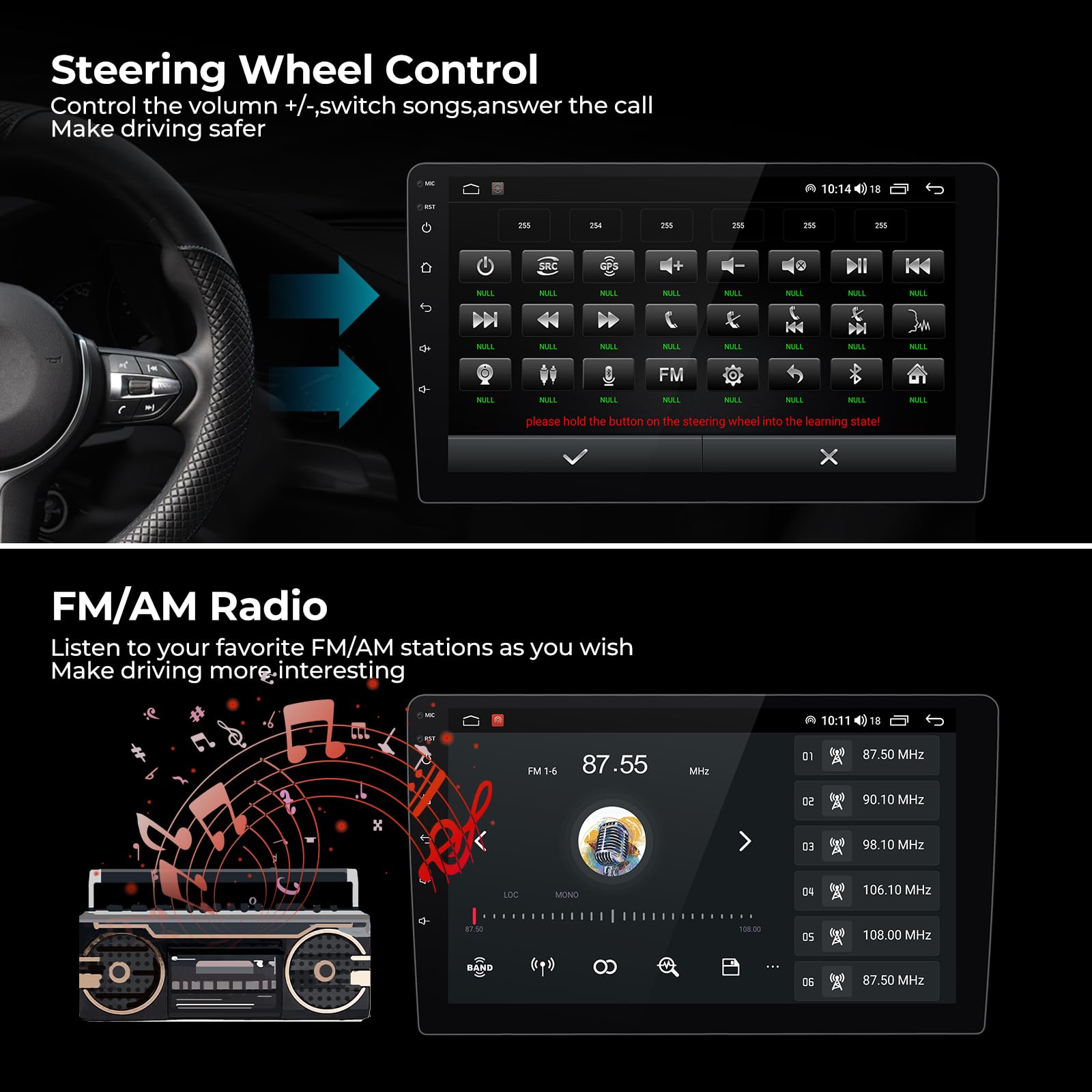 FELLOSTAR Android Touchscreen for Ford Escape 2012-2019 Radio Upgrade Stereo Replacement with Carplay Android Auto 8-Core 9 Inch QLED Screen