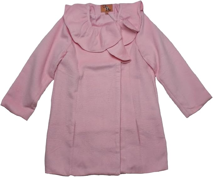 Amazon Co Jp Pコート 英国テイスト フォーマル 子ども服 ジャケット フリル襟 Aライン 女の子 優雅 気品 Jpbt ライトピンク 100 110cm 服 ファッション小物