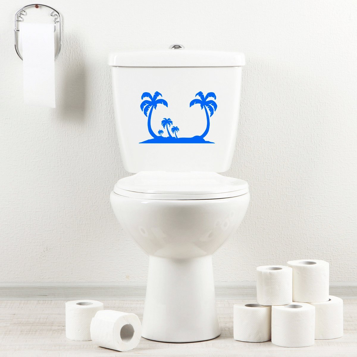 StickAny Bathroom Decal Series 5 Palm Trees Sticker for Toilet Bowl