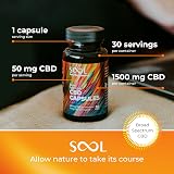 SOOL CBD Capsules 1500mg 30ct 50mg Broad Spectrum Hemp Oil Capsules view 5