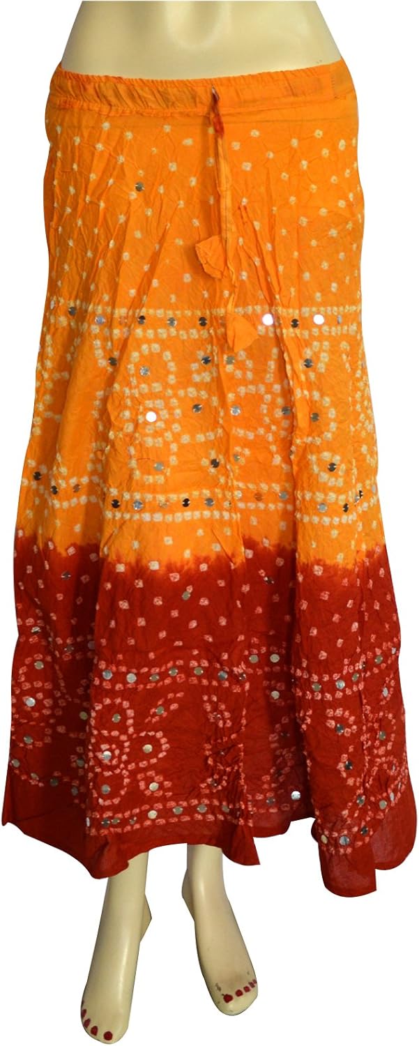 Marusthali Indian Skirt Bandhani Tie Dye Ethnic Wear Bandhej Sequins