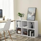 VASAGLE Bookcase Cloud White LBC203D 6 Compartment Storage Shelf view 4
