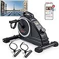 Sunny Health & Fitness Dual Function Under-Desk Bike Trainer, Mini Exercise Machine for Senior Training, Arm/Leg Cardio Cycle Workout, Optional Magnetic, Motorized & Free SunnyFit App Bluetooth Link