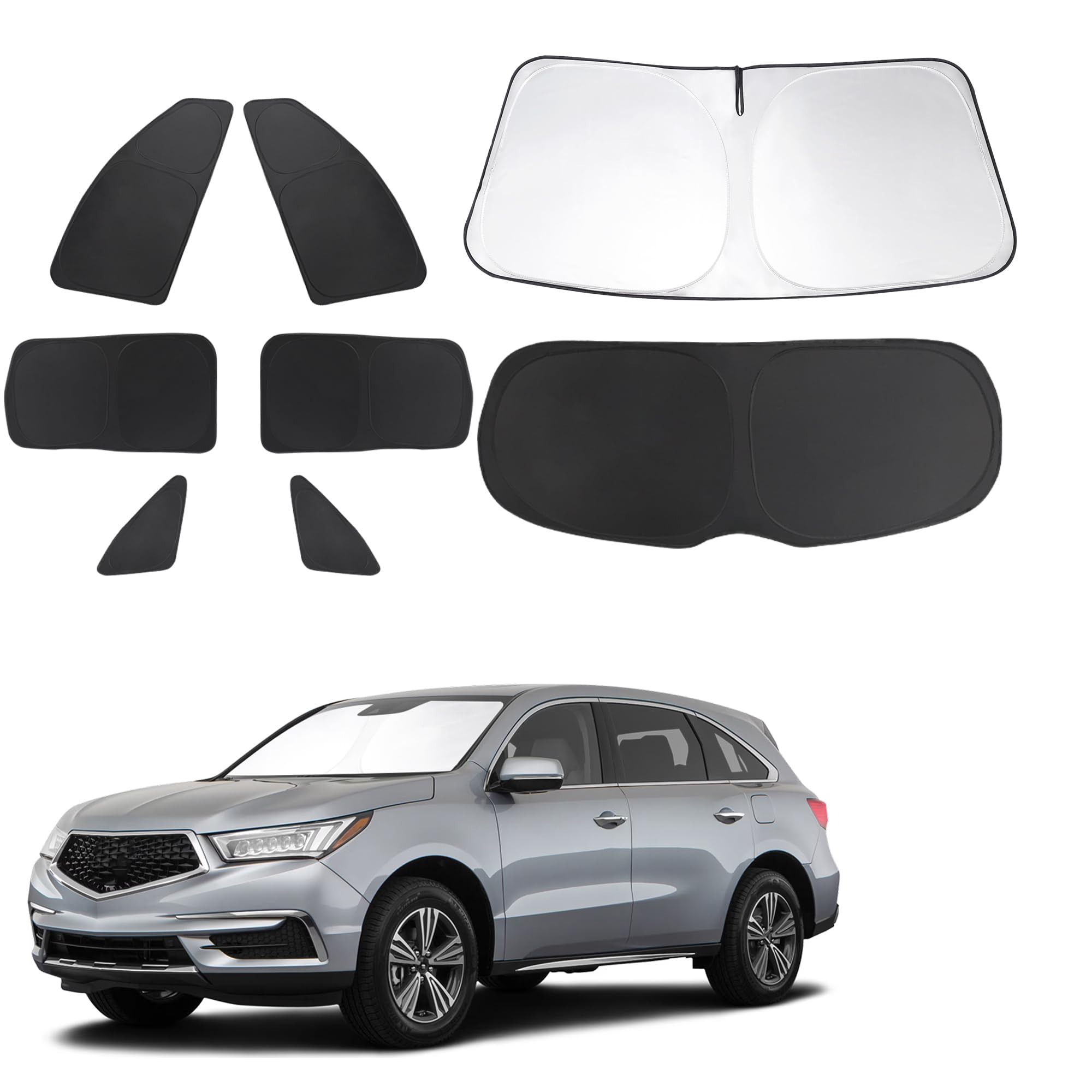 Photo 1 of TINGLU Window Shades for Acura MDX 2014-2020 Accessories Car Side Full Windows Rear Triangular Windshield Sun Shade Sun UV Rays Privacy Protection for Camping Napping 8PCS
