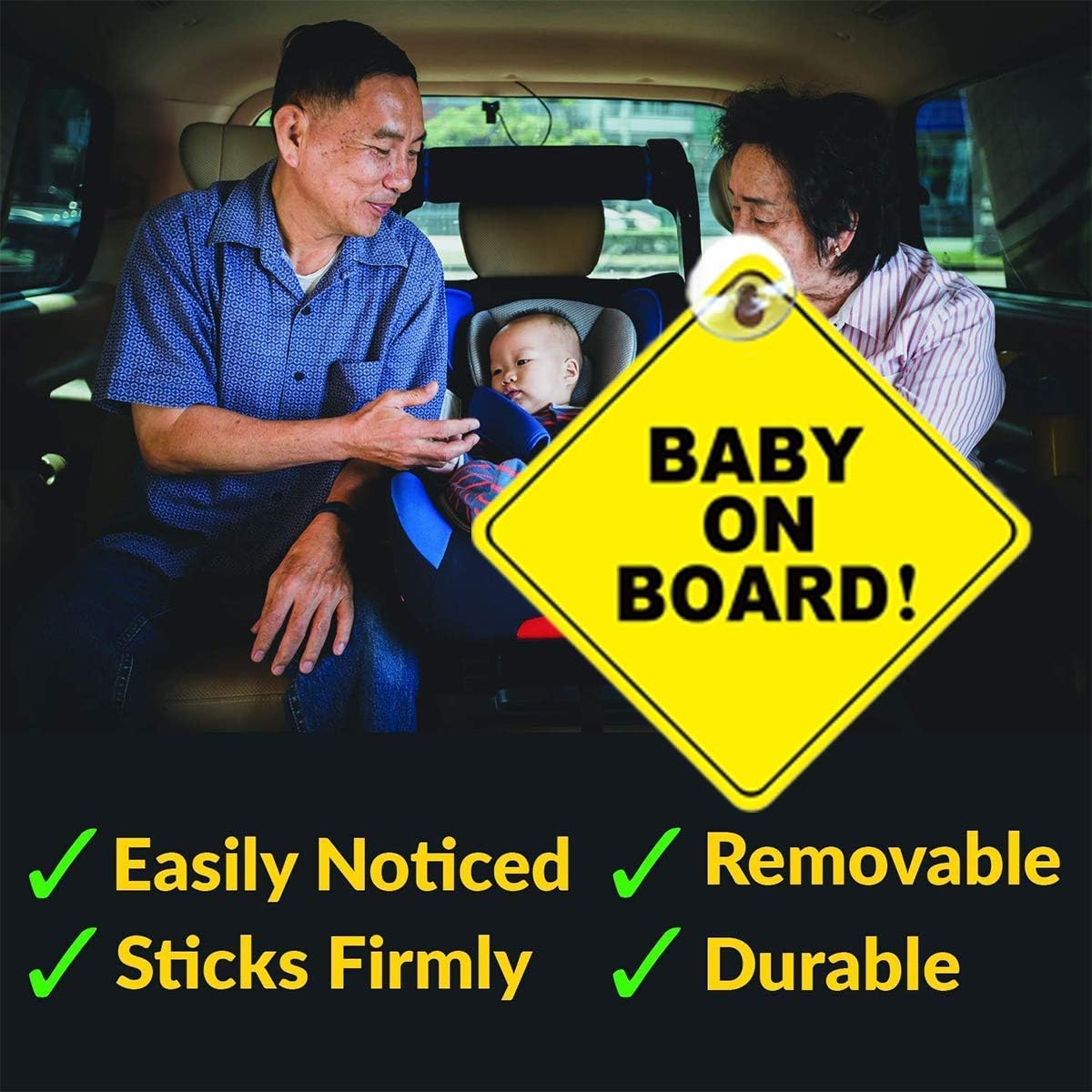 Auto Et Moto Cadeaux Et Produits Derives Autocollants Bebe A Bord Rxing Lot De 2 Bebe A Bord Signe Pour Voiture Ventouses Pour Avertissement Autocollants Amovibles Avec Ventouses Baby On Board