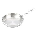 AmazonCommercial Tri-Ply Stainless Steel Fry Pan, 10 Inch, Silver