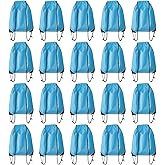 Drawstring Backpack Bulk 20 Pcs Draw String Backpack Bags DIY Gym Sports Traveling Yoga Cinch Bag Sackpack Drawstring (Sky Blue light blue)