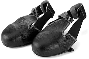 QWORK Steel Toe Cap Safety Overshoes Workplace Anti-smash Cover with Adjustable Strap for Men/Women, 1 Pair (Size 5-12 US)