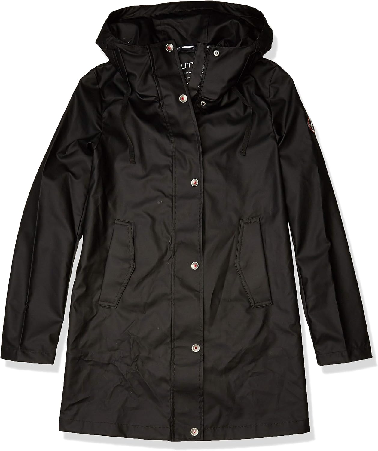 Nautica Women's Aline Rain Coat, Black, XL Clothing