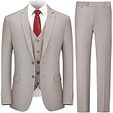 Cooper & Nelson 3 Piece Mens Suit Set, 2 Button Slim Fit Suit for Men, Jacket, Vest, Pants and Tie