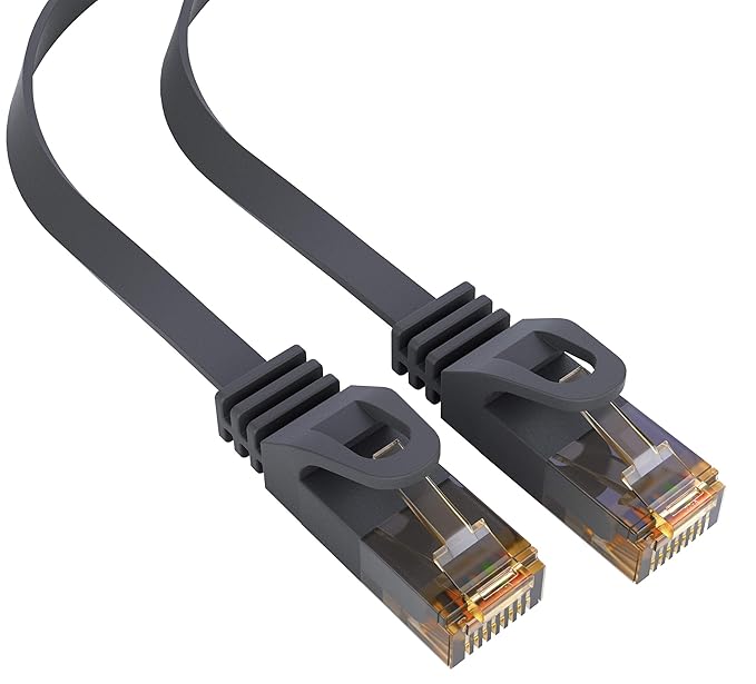 mumbi Lan Kabel 3m Netzwerkkabel Flach Cat 6 Ethernet Kabel Patch Kabel schwarz