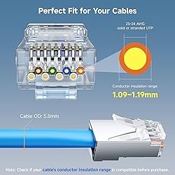 Cable Matters 100-Pack Cat 6A Shielded Pass Through