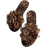 GORGLITTER Women's Flower Sandals 3D Floral Open Toe Cute Flat Slippers Dressy Summer Beach Slides 2025