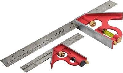 Faithfull Combination Square Twin Pack 150mm 300mm Measuring Layout Tools