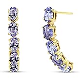 Galaxy Gold GG 14k Solid Gold Earrings with Natural Tanzanites