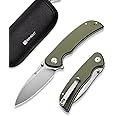 SENCUT Borzam Folding Knife for Men, Pocket Knife with 3.46" 9Cr18MoV Blade & G10 Handle, EDC Knives for Outdoor Indoor Camping S23077-1 (OD Green)