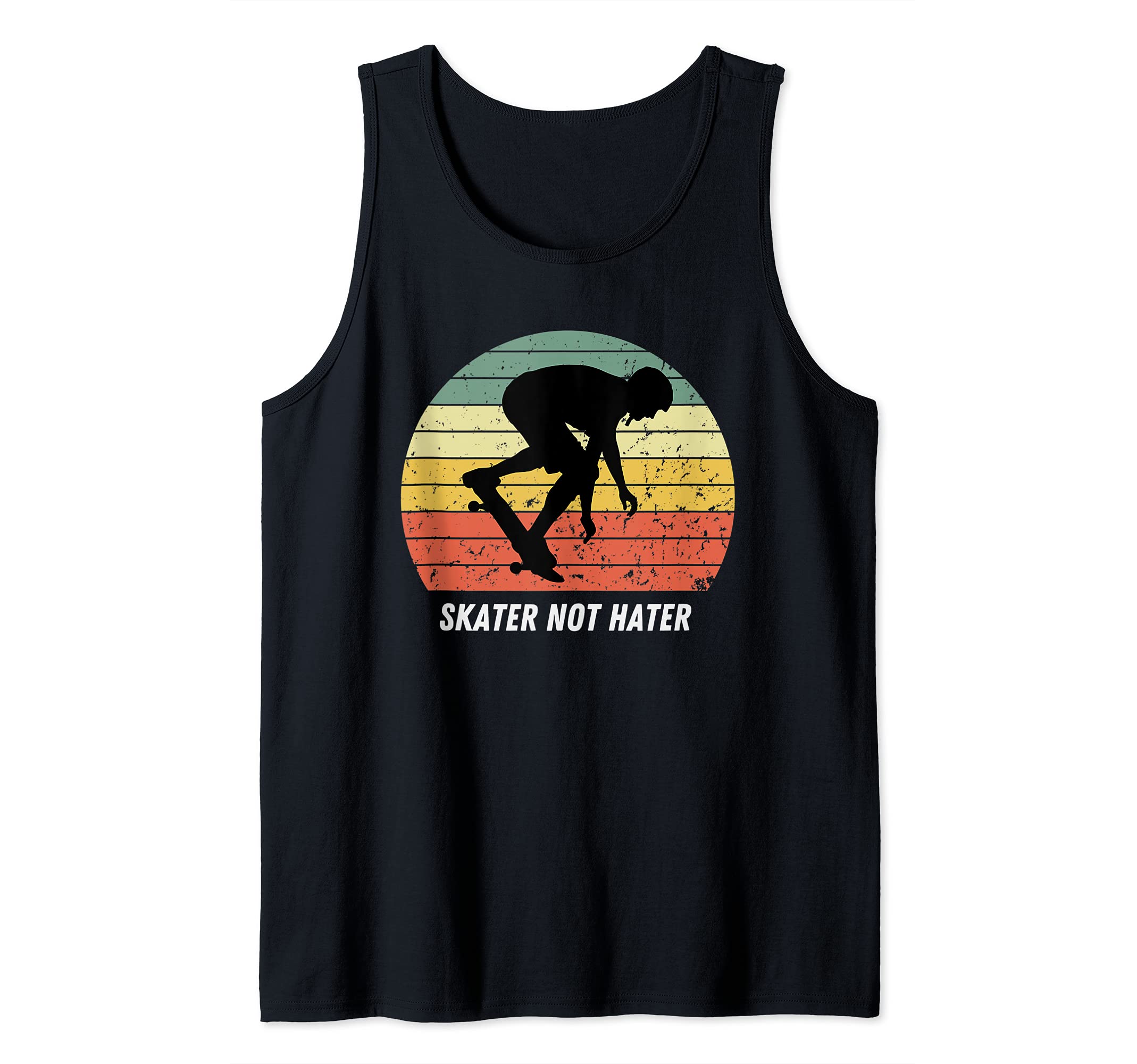 Skate Not Hate Pro Skateboarders Sunset Longboard Skateboard Tank Top