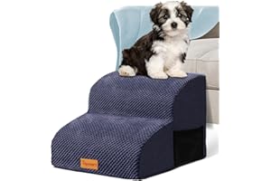 Topmart High Density Foam Pet Steps 2 Tiers,11.8" High,Non-Slip Dog Stairs,Dog Ramp,Soft Foam Dog Ladder,Best for Dogs Injured,Older Cats,Pets with Joint Pain,Suitable for Low Sofas,Stairs,Lower place