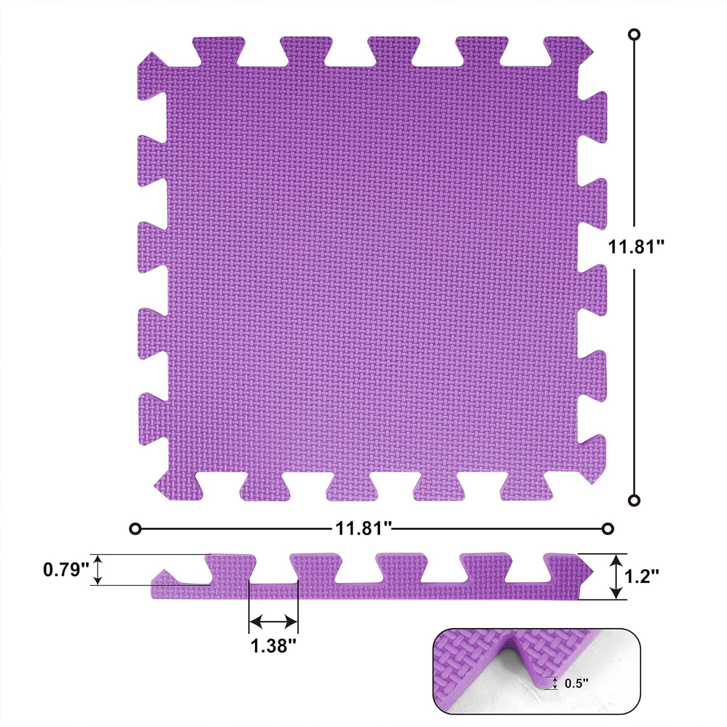 BalanceFrom Puzzle Play Mat, 36-Pc Interlocking Foam Floor Tiles, Pink/Purple/Beige - Playroom Tile Flooring Mats for Indoor and Outdoor Playpen and Playground