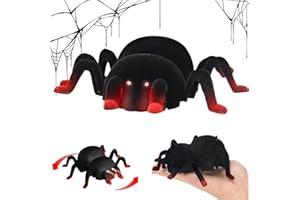 Remote Control Spider for Kids Floor/Wall Climbing Realistic Spider with Light Up Eye USB Rechargeable 200mAh RC for Hallowee